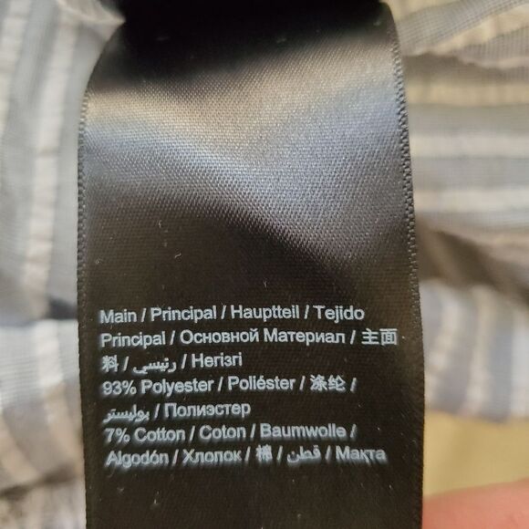 Lost Ink Blue/White Stripe Ruffle Blouse SzXL - Picture 11 of 12